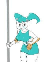 1girls belly belly_button breasts crop_top female female_focus female_only fuyunoame jenny_wakeman my_life_as_a_teenage_robot nickelodeon nipples robot robot_girl skirt xj-9