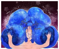 1boy 1girls ass_bigger_than_head ass_bigger_than_torso ass_up aurnxse blowjob blue_slime breasts_bigger_than_head breasts_bigger_than_torso engulfing engulfing_paizuri enormous_ass enormous_breasts hyper hyper_ass hyper_breasts paizuri pov slime_girl sucking_penis tagme