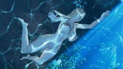 1girls barefoot drowning feet female naruto naruto_(series) naruto_shippuden nude solo tagme tsunade underwater weirdoway