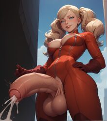 ai_generated ann_takamaki cum futa_only futanari light-skinned_futanari persona_5 puffyart