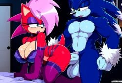 ai_generated ass blue_body breasts incest incest_(lore) magenta_fur male/female pink_hair sex sonia_the_hedgehog sonic_(series) sonic_the_hedgehog sonic_the_hedgehog_(series) sonic_underground sonic_x_sonia straight veiny_penis