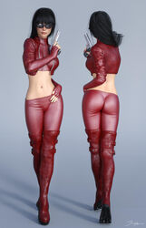 1girls 3d ass back_view belly_button black_hair boots breasts dat_ass female female_only fingerless_gloves from_behind front_view gloves gun holding_gun human long_hair medium_breasts midriff navel pants pink_lips pinup pistol red_boots red_gloves red_jacket red_pants red_shirt red_topwear signature skintight solo standing stomach sunglasses tiangtam tinted_eyewear tiptoes ultraviolet_(film) violet_song_jat_shariff walking zipper