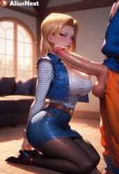 1girls ai_generated aliusnext android android_18 blonde_hair cheating cheating_husband cheating_wife dilf dragon_ball dragon_ball_super dragon_ball_z female imminent_penetration imminent_sex massive_cock massive_penis mature_female milf monster_cock netorare ntr patreon saiyan son_goku