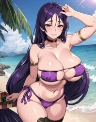 ai_generated ass ass_focus big_ass big_breasts big_butt big_thighs dijiai fate/grand_order fate_(series) focus from_front_position front_view hourglass_figure looking_at_viewer minamoto_no_raikou_(fate/grand_order) minamoto_no_raikou_(swimsuit_lancer) nsfw round_ass round_butt thick thick_ass thick_butt thick_legs thick_thighs thighs wide_hips