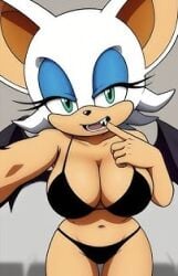 1girls ai_generated artist_request bikini rouge_the_bat solo solo_female sonic_(series) sonic_the_hedgehog_(series) source_request