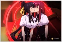 2girls ai_generated akeno_himejima flirting girl_on_girl girlfriend high_school_dxd kissing lesbian_couple lesbian_kiss lovers rias_gremory yuri yuri yuri