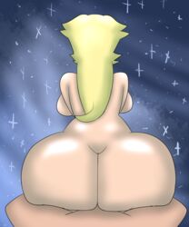 1boy 1girls ass assjob back backboob big_ass blonde_hair butlova buttjob covered_buttjob dat_ass fat_ass female female_focus hair huge_ass human large_ass long_hair male mario_(series) nintendo nude princess_rosalina simple_background super_mario_galaxy unseen_male_face