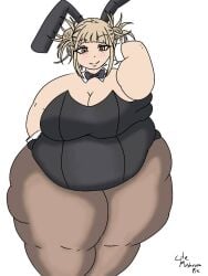 boku_no_hero_academia bunny_ears bunnysuit chubby chubby_male himiko_toga my_hero_academia obese obese_female thick_thighs toga_himiko