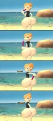 3d bubble_butt female_only human_only kaibernation meggy_spletzer ponytail_meggy smg4