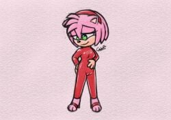 amy_rose egotapenyaku female furry high_heels latex_suit skin_tight sonic_(series) sonic_the_hedgehog_(series)