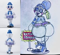 1girls animatronic animatronic_female ass ass_focus ballora_(fnafsl) big_ass big_butt charygem female female_only five_nights_at_freddy's five_nights_at_freddy's:_sister_location reference_image scottgames solo traditional_media_(artwork)