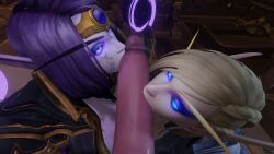 1futa 2girls 3d alleria_windrunner big_breasts blizzard_entertainment blonde_hair blowjob double_fellatio fellatio female female_only futanari high_elf huge_breasts huge_cock light-skinned_female light_skin night_elf nude oral oral_sex purple_hair purple_skin solo tattoo warcraft world_of_warcraft xal'atath zeratul101286