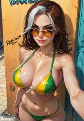 1girls ai_generated arzagod big_breasts bikini breasts rogue_(x-men) selfie solo solo_female tagme x-men