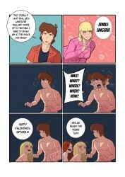 1boy 1male 1man 2girls abs aged_up bangs banjabu big_chest blonde_female blonde_hair blonde_hair blonde_hair_female blue_eyes brown_hair chest coat comic dipper_pines disney dream dreaming freckles funny ginger gravity_falls horny horny_female implied_sex kiss_mark lipstick lipstick_mark long_hair long_hair_female meme multiple_girls offscreen_sex older_female older_male pacifica_northwest pink_clothing pink_coat red_hair red_hair thirsty threesome tomed wendy_corduroy