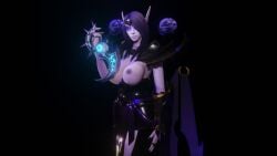 1girls 3d big_breasts blizzard_entertainment female female_only purple_hair purple_skin solo tattoo warcraft world_of_warcraft xal'atath zeratul101286