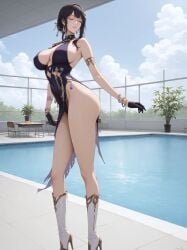 ai_generated bewitching_thighs black_hair full_body shu snowbreak:_containment_zone vidya