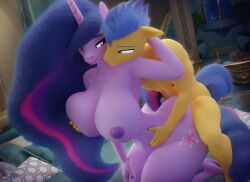 1boy 1boy1girl 1girls 3d absurd_res alicorn anthro anthro_on_anthro anthrofied areolae bedroom_eyes bent_over big_breasts blue_eyes blue_hair blush breasts breasts_bigger_than_head busty cutie_mark digital_media duo equid equine eyebrows eyelashes female female_penetrated flash_sentry friendship_is_magic fur furry hasbro hi_res hooves-art hourglass_figure large_breasts looking_at_another male male/female male_penetrating_female motion_lines my_little_pony nipples purple_body purple_eyes purple_fur royalty tagme thick_thighs twilight_sparkle_(mlp) voluptuous voluptuous_female wide_hips yellow_body yellow_fur