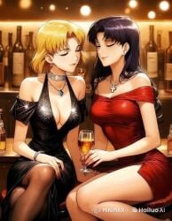 2girls 2milfs 2women ai_generated flirting girl_on_girl kissing lesbian_couple lesbian_kiss lovers misato_katsuragi neopn_genesis_evangelion ritsuko_akagi tagme video yuri yuri yuri