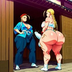 2futas ai_generated ass ass big_ass big_breasts big_butt breasts cammy_white capcom erection erection_under_clothes erection_under_loincloth fundoshi fundoshi_futanari fundoshilover101 futanari happi_(clothing) huge_ass huge_breasts huge_butt loincloth sarashi street_fighter tabi_socks yamathegod_(style)