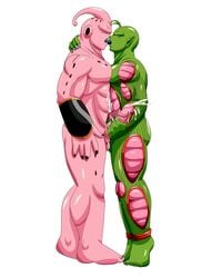 2boys 5_toes alien balls barefoot boner closed_eyes cum cum_on_stomach cumshot darthglacier dragon_ball dragon_ball_z duo embrace erection feet french_kiss gay handjob kissing majin_buu male male_only masturbation muscular namekian nude orgasm penis piccolo sex standing super_buu tiptoes toes yaoi