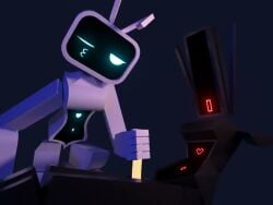 3d_animation animated black_body cum handjob lewdmoth loop looping_animation pinkmoth robot robot_girl screen_face serious_(pinkmoth) silly_(pinkmoth) tagme thigh_job video white_body