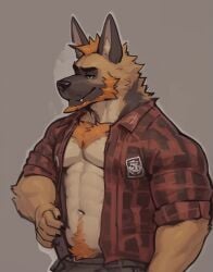 brown_fur canine daddy fluffy ginger lumberjack red_eyes werewolf wolf woodcutter woofie95