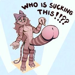 1:1 anthro big_penis brat crispypurr domestic_cat dominant felid feline felis femboy genitals huge_cock invalid_tag male male/male mammal penis solo