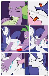 anthro anthrofied bed blue_eyes breasts comic cutie_mark dekomaru dragon equine facial_hair female friendship_is_magic fur goatee green_eyes grey_nipples group group_sex horn male mammal my_little_pony nipples page_12 page_number penetration penis pussy rarity_(mlp) saliva saliva_string sex straight straight_hair sweetie_belle_(mlp) thehotroom threesome unicorn vaginal_penetration white_fur