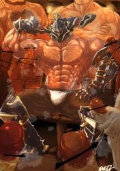 animal_ears balls bara big_penis boner bulge cow_ears draph erection flaccid flexing gay granblue_fantasy horns male male_only multiple_males muscles muscular musk oyatu55k penis sweat sweating vaseraga