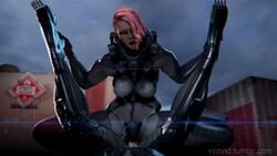 1boy 1girls 3d all_pov amazon_position animated bodysuit bouncing_breasts female femdom gif long_hair male metal_gear_(series) metal_gear_rising metal_gear_solid mistral_(metal_gear_rising) penis pink_hair pov power_bottom raiden raiden_(metal_gear) sex short_hair source_filmmaker straight vaginal_penetration vsmnd