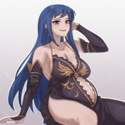 alternative breasts female fire_emblem fire_emblem:_the_blazing_blade isadora_(fire_emblem) large_breasts pregnant solo sonia_(fire_emblem:_the_blazing_blade) symoca