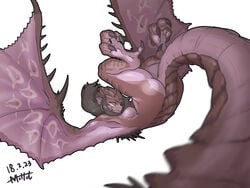 breasts monster_girl monster_hunter monster_hunter_world muhut pink_rathian tail wings