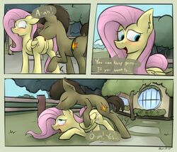 anal dialogue female fluttershy_(mlp) friendship_is_magic male marsminer my_little_pony oral outside rimming sex straight straight_hair theotakux