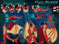 2015 anthro balls big_penis claws dragon dragon_penis dratter electrocat electropawart felix_reverie fin fish fur furred_dragon horn hybrid lutra_draconis male mammal marine model_sheet multicolored_fur mustelid nude otter penis sheath spikes webbed_paws webbing wings