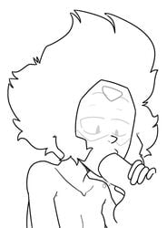 animated black_and_white blinking blowjob discount-supervillain disembodied_penis fellatio female gem_(species) greyscale hair line_art loop looping_animation messy_hair nude oral oral_sex penis peridot_(steven_universe) saliva short_playtime shorter_than_30_seconds steven_universe sucking_penis tagme