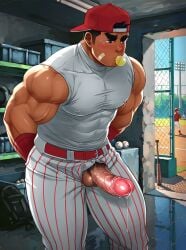 animated artisticjinsky bara baseball baseball_bat baseball_cap baseball_uniform gay gay_male male male_focus male_only masturbation muscles muscular muscular_male self_pleasure solo solo_male sport sports_uniform yaoi