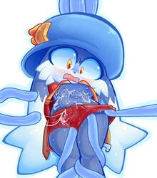 1boy anthro blush clothed clothing cum feline hat klonoa klonoa_(series) male male_only mammal open_mouth penis pstash simple_background solo tentacle vincios