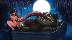 breasts carlos_morilla_(artist) detailed_background duo female human large_breasts larger_male league_of_legends male mammal miss_fortune monster moon mostly_nude night outside penis riot_games size_difference sky smaller_female straight tahm_kench unknown_species vaginal_penetration