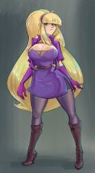 1female 1girls adult adult_female aged_up ass bangs belt big_ass big_breasts blonde-haired_female blonde_female blonde_hair blonde_hair_female boots breasts brown_boots choker cuddlesword disney female female_focus female_only fishnet_topwear fishnets gloves gravity_falls hairband high_heel_boots high_heels hoop_earrings hourglass_figure hourglass_figured_female huge_breasts long_legs looking_at_viewer pacifica_northwest pantyhose purple_dress purple_gloves purple_jacket stockings stockings_thigh_highs teasing thick_thighs thigh_highs thighhighs thighs very_long_hair waist_belt