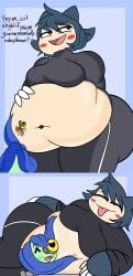 asking bbw belly belly_button belly_overhang belly_rub big_breasts breasts female furry gooeysin happy huge_breasts overweight pokemon pokemon_(species) snorlax tagme thick_thighs tiramisu_(xytora) tongue tongue_out wide_hips