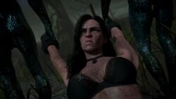 3boys 3d black_hair blender blowjob blue_eyes bra breasts captured cum cum_in_mouth cum_on_back cum_on_body cum_on_breasts cum_on_face drowner female on_knees oral oral_sex partially_clothed render tagme the_witcher_(series) the_witcher_3:_wild_hunt underwear yennefer