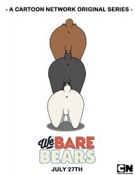 2015 advertisement anus ass backsack balls bear brown_fur cartoon_network english_text faceless_male feral fur grizzly_(character) grizzly_bear group humor ice_bear laytonsapprentice male male_only mammal panda panda_(character) polar_bear rear_view simple_background text we_bare_bears white_background