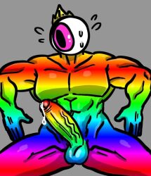 1boy lotus0289 male male_only oscar_(smiling_friends) penis precum rainbow smiling_friends solo_male veiny_penis