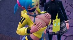 3d ai_assisted ai_generated animated bigger_&_better blue_eyes breasts canari_(pokemon) canary_(pokemon) cleavage clothed dancing facemask female huge_breasts multicolored_hair nail_polish pink_nails pokemon pokemon_legends:_z-a public public_exposure revealing_clothes screenshot_edit shorter_than_10_seconds shorter_than_30_seconds sound tagme teasing video