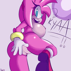 2015 alternate_body_type alternate_breast_size amy_rose anthro big_breasts blue_eyes breasts female koro_kizama looking_at_viewer mammal nipples nude open_mouth solo sonic_(series) video_games