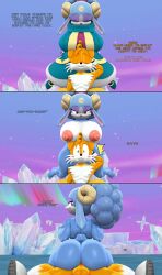 1boy 1girls 3d 3d_(artwork) ambiguous_penetration anthro ariem big_ass big_breasts cowgirl_position female floating fox interspecies male mikumikudance mmd nude sega sex sheep silverteam2017 sonic_(series) sonic_dream_team sonic_the_hedgehog_(series) surprised_face tails_the_fox