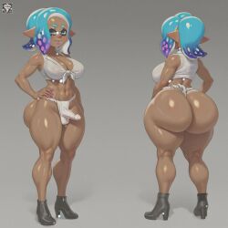 1futa ai_generated ass big_ass big_breasts big_butt breasts erection erection_under_clothes erection_under_loincloth fundoshi fundoshi_futanari fundoshilover101 futanari high_heel_boots high_heels huge_ass huge_butt inkling nintendo splatoon