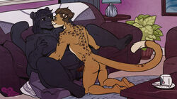 ass breast_grab breasts cheetah chubby duo erection eyewear feline female glasses humanoid_penis jaguar lady_snakebite larger_female male mammal nude pawpads paws penis pussy size_difference smaller_male spread_legs spreading straight