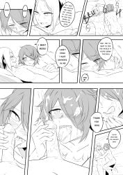 2boys after_sex brat bratty bratty_submissive cuddling cum cum_in_ass cum_in_mouth cum_on_ass cum_on_face femboy gay gay_sex handjob handjob_while_sucking heart-shaped_pupils licking_lips licking_penis male/male manga manga_page naked naughty_face nude nude_male twink unsatisfied yaoi