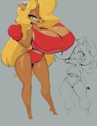 2024 2girls anthro ass big_ass big_breasts bimbo blonde_hair boxing_gloves breasts breasts_bigger_than_head brown_body brown_fur busty cleavage clothed clothed_female clothing coco_bandicoot cosplay countershade_face countershade_torso countershading crash_(series) curvaceous curvy duo feet female female_only front_view furry gigantic_breasts gloves green_eyes hair hair_over_one_eye handwear hourglass_figure huge_breasts large_ass large_breasts lipstick long_hair looking_at_viewer marsupial multiple_girls nipple_bulge red_clothing red_lipstick shantae_(cosplay) simple_background smile smiling smiling_at_viewer sports_bra sportswear standing tail tawna_bandicoot the_heking thick_thighs thighs tiptoes voluptuous wide_hips